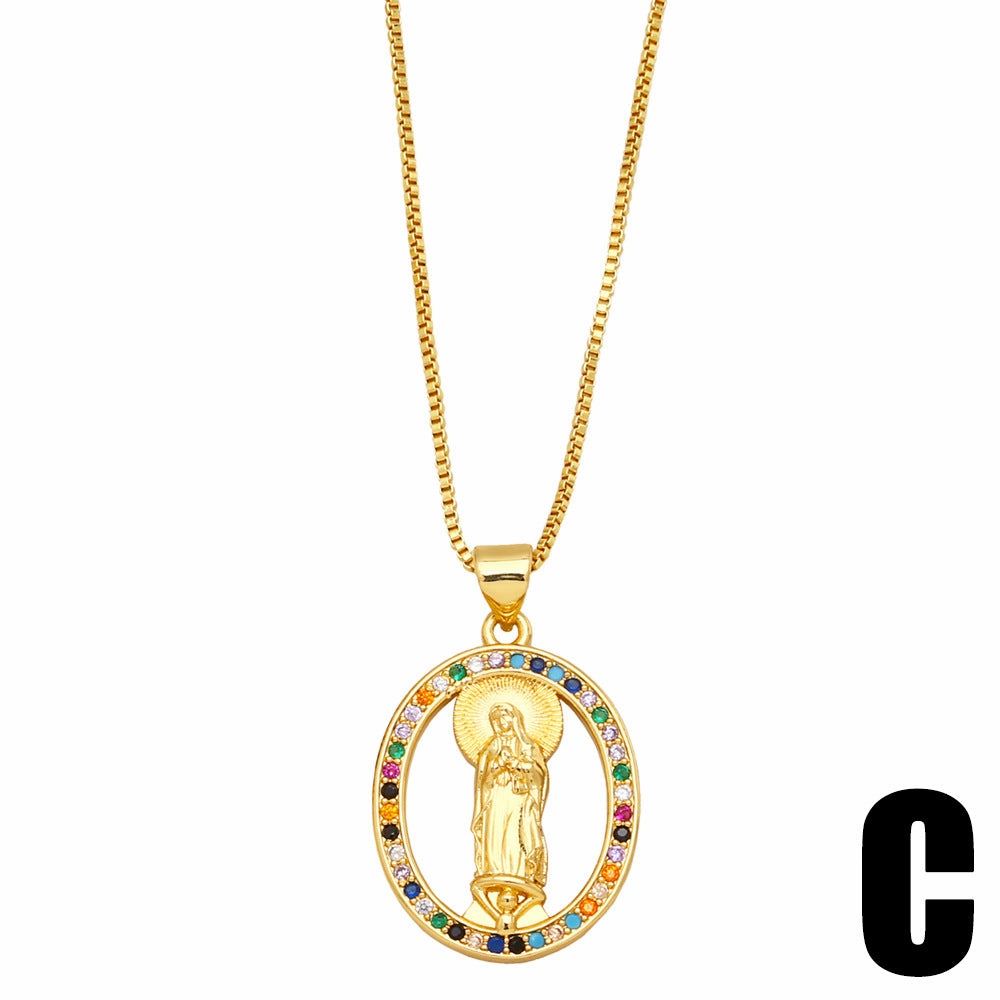 Wholesale Geometric Madonna Copper Necklaces