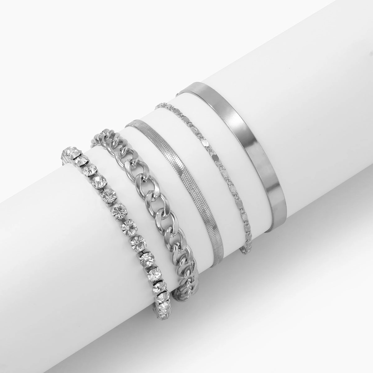 Wholesale Geometric Multi-element Rhinestone Bracelet