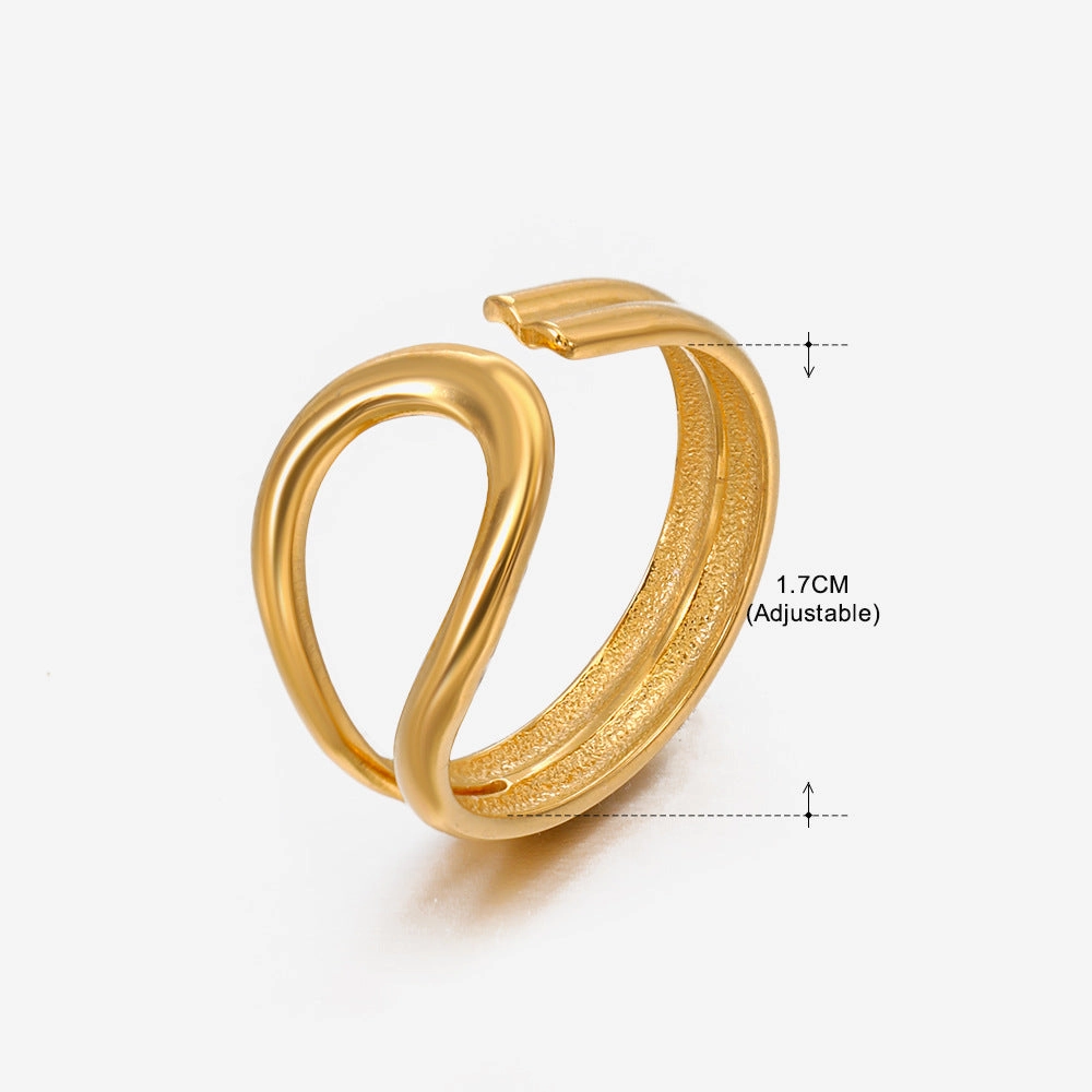 Wholesale Geometric Opening Adjustment Stainless Steel Rings