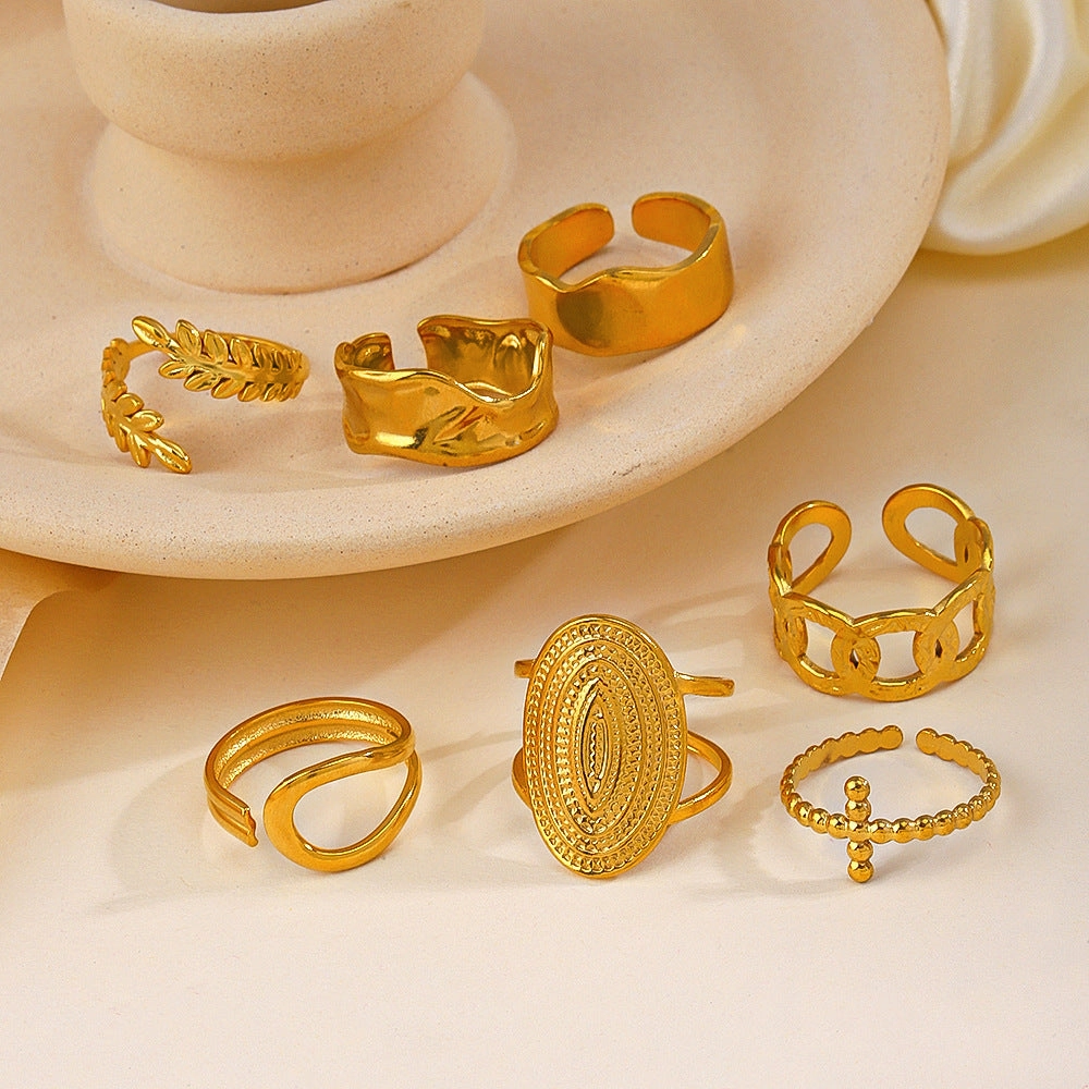 Wholesale Geometric Opening Adjustment Stainless Steel Rings