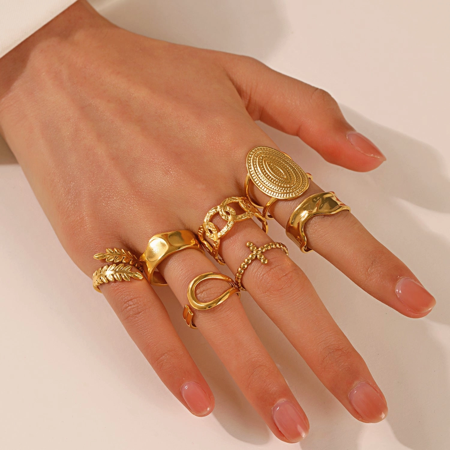 Wholesale Geometric Opening Adjustment Stainless Steel Rings