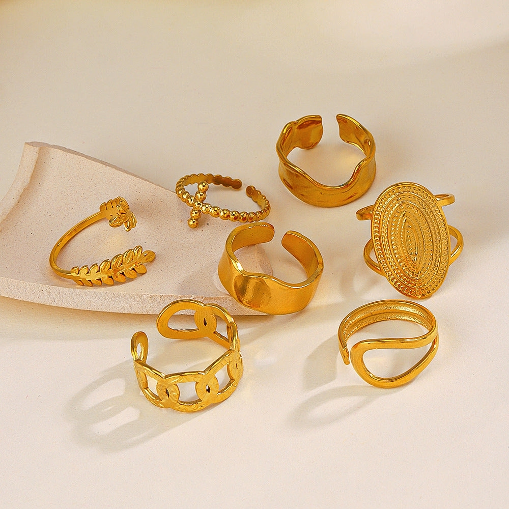 Wholesale Geometric Opening Adjustment Stainless Steel Rings