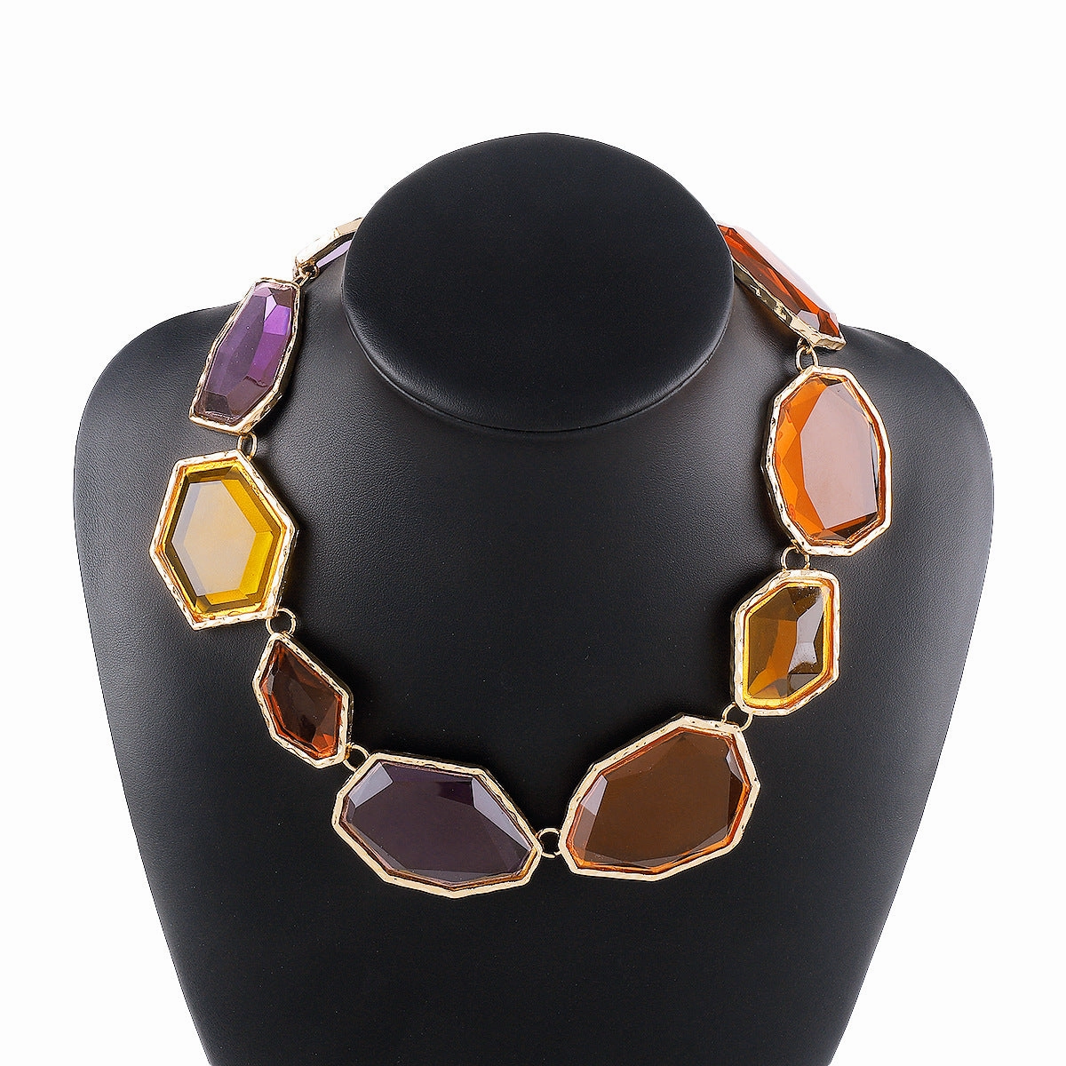 Wholesale Geometric Resin Color Earrings Alloy Necklaces