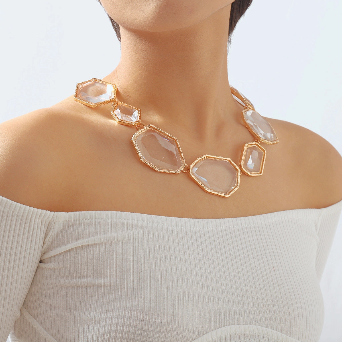 Wholesale Geometric Resin Color Earrings Alloy Necklaces