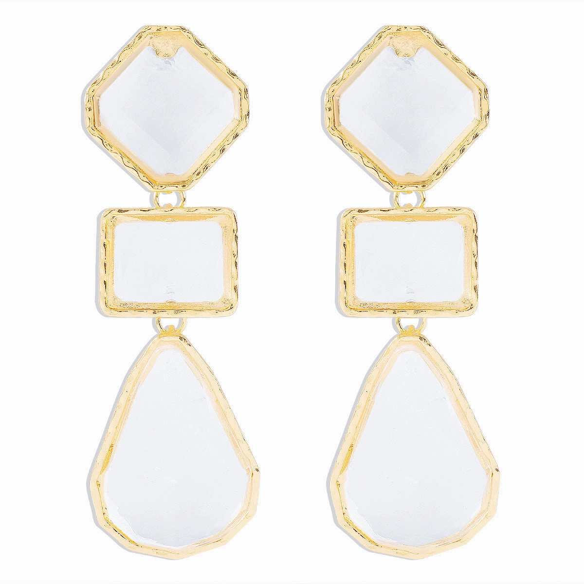 Wholesale Geometric Resin Color Earrings Alloy Necklaces
