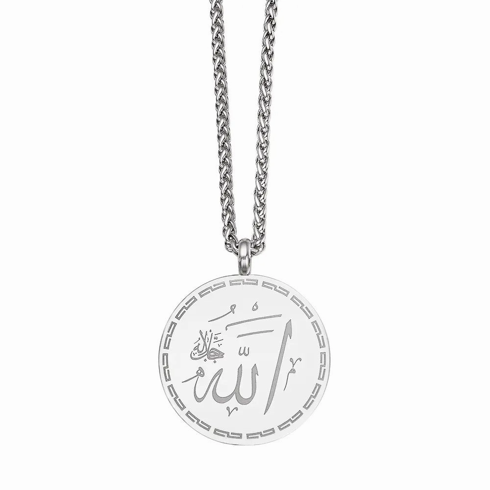 Wholesale Geometric Round Pendant Stainless Steel Necklace