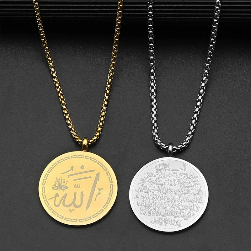 Wholesale Geometric Round Pendant Stainless Steel Necklace