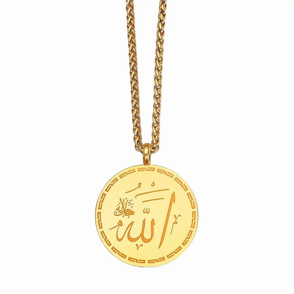 Wholesale Geometric Round Pendant Stainless Steel Necklace