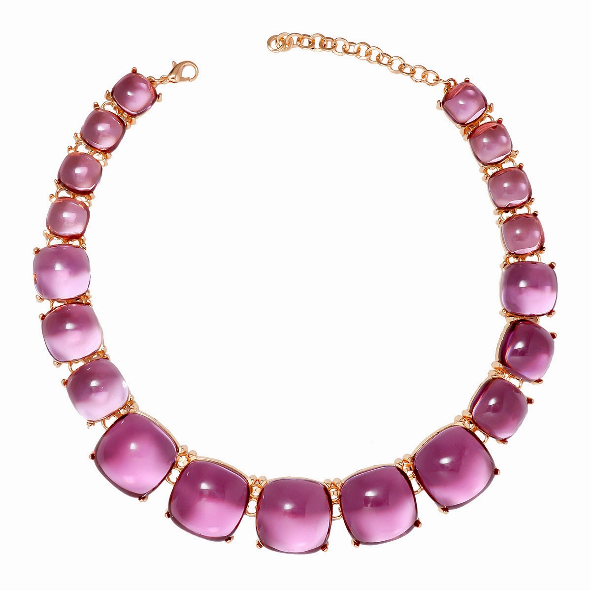 Wholesale Geometric Semicircle Round Resin Transparent Necklaces
