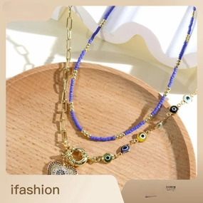 Wholesale Glass Colored Diamond Gold Plated Necklaces