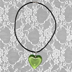 Wholesale Glass Colorful Heart Pendant Necklaces