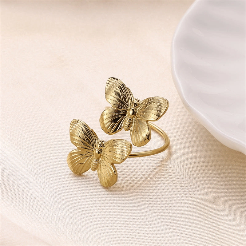Wholesale Gold Butterfly Stainless Steel Rings