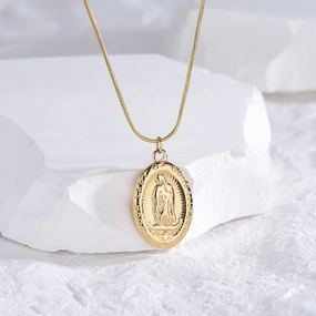 Wholesale Gold Coins Rounds Titanium Steel Necklaces