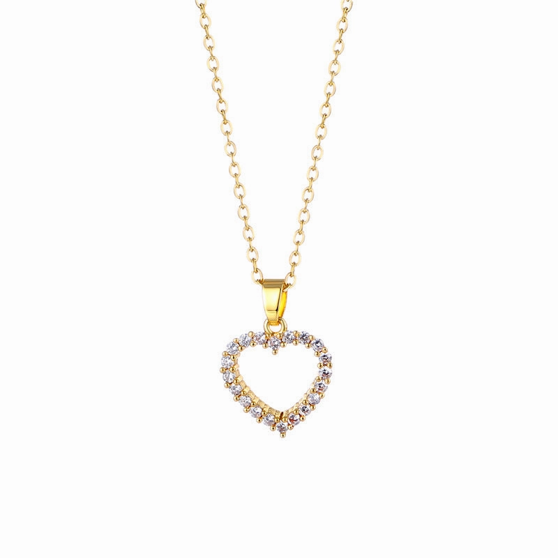 Wholesale Gold Heart Necklace Titanium Steel