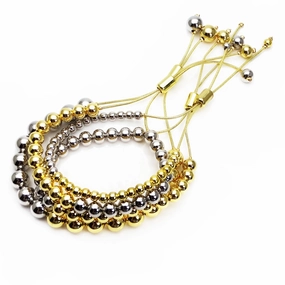 Wholesale Gold-plated Copper 4mm5mm6mm Round Bead Copper Bead Adjustable Bracelet
