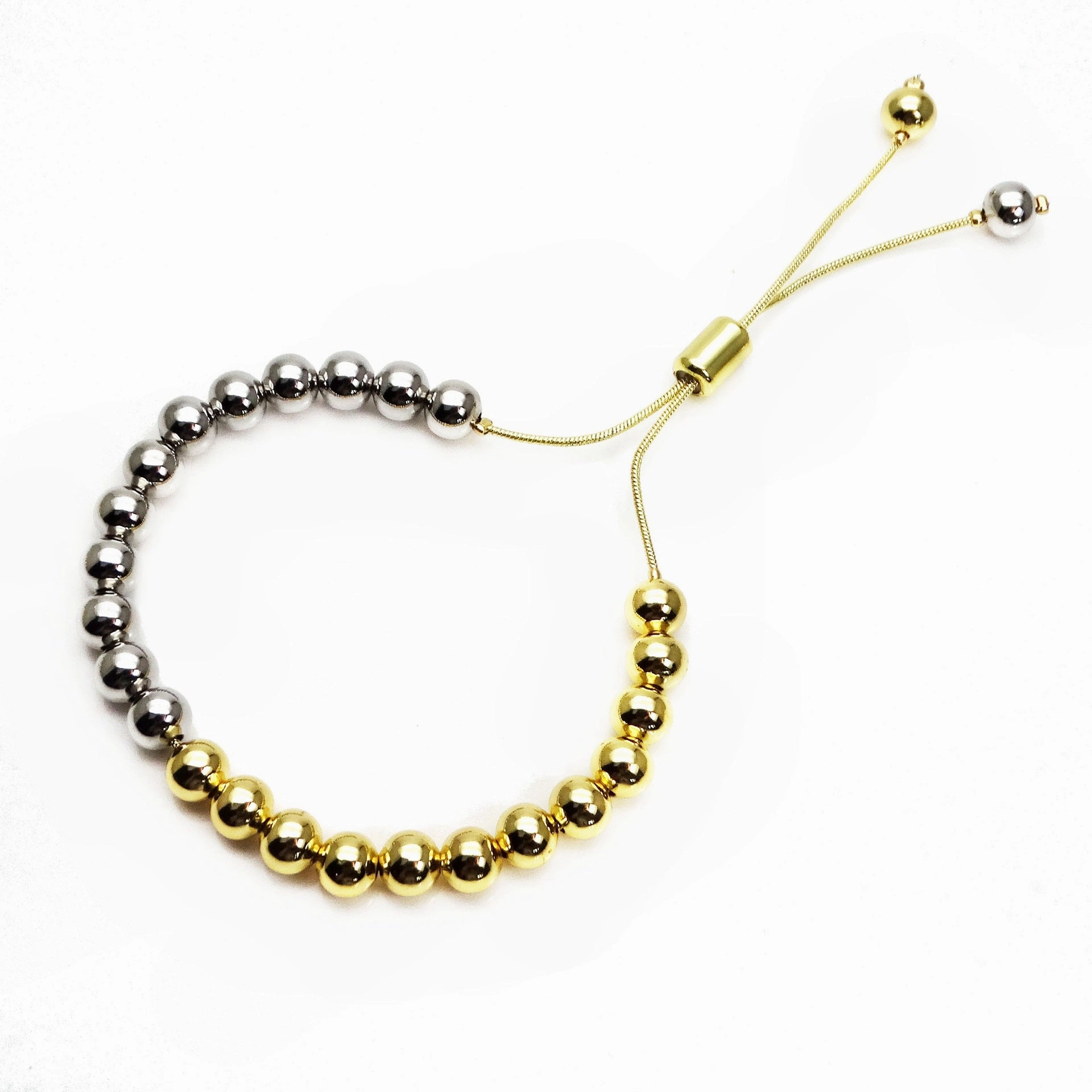 Wholesale Gold-plated Copper 4mm5mm6mm Round Bead Copper Bead Adjustable Bracelet