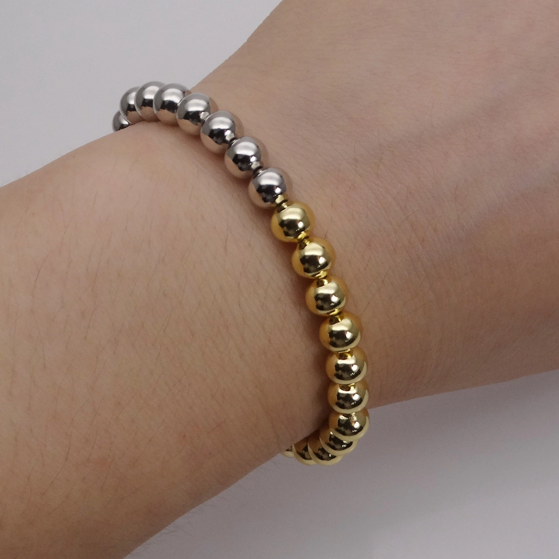 Wholesale Gold-plated Copper 4mm5mm6mm Round Bead Copper Bead Adjustable Bracelet