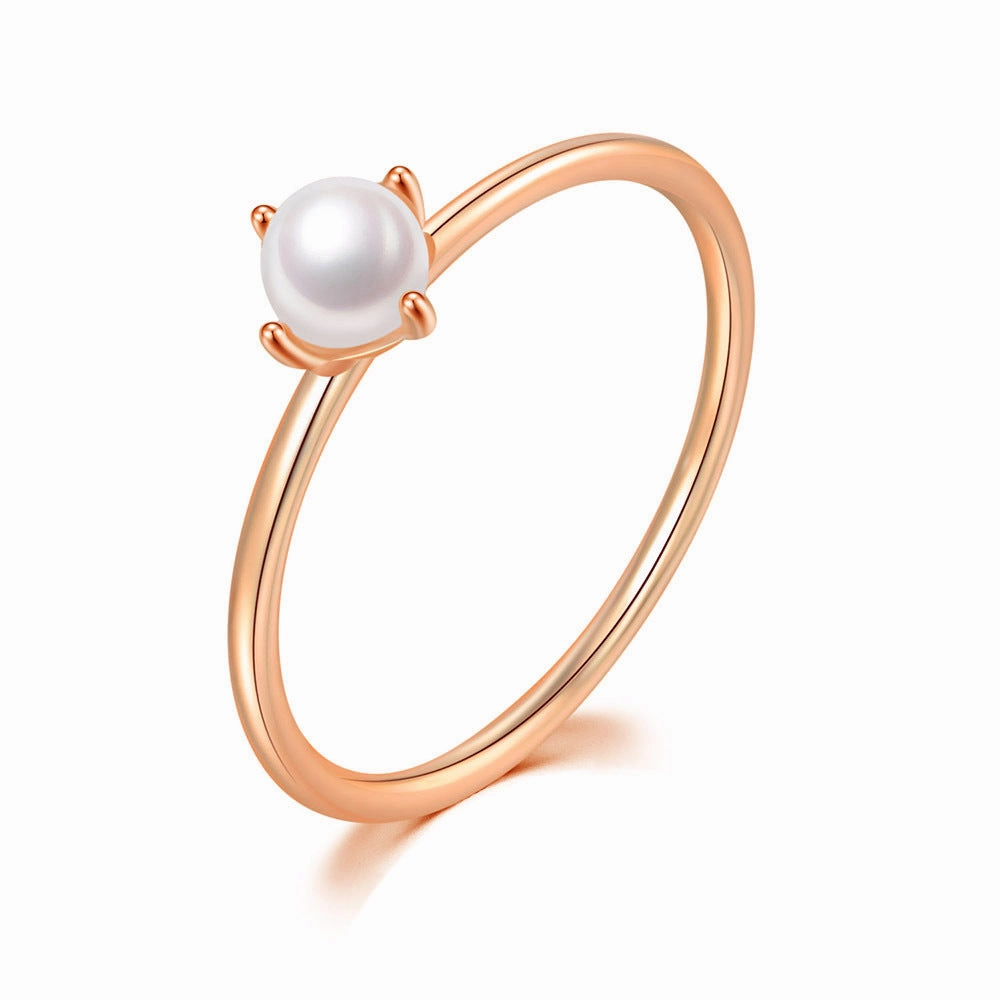Wholesale Gold Plated Copper Pearl Thin Ring