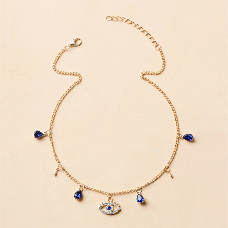 Wholesale Gold Plated Devil Eyes Punk Alloy Necklaces