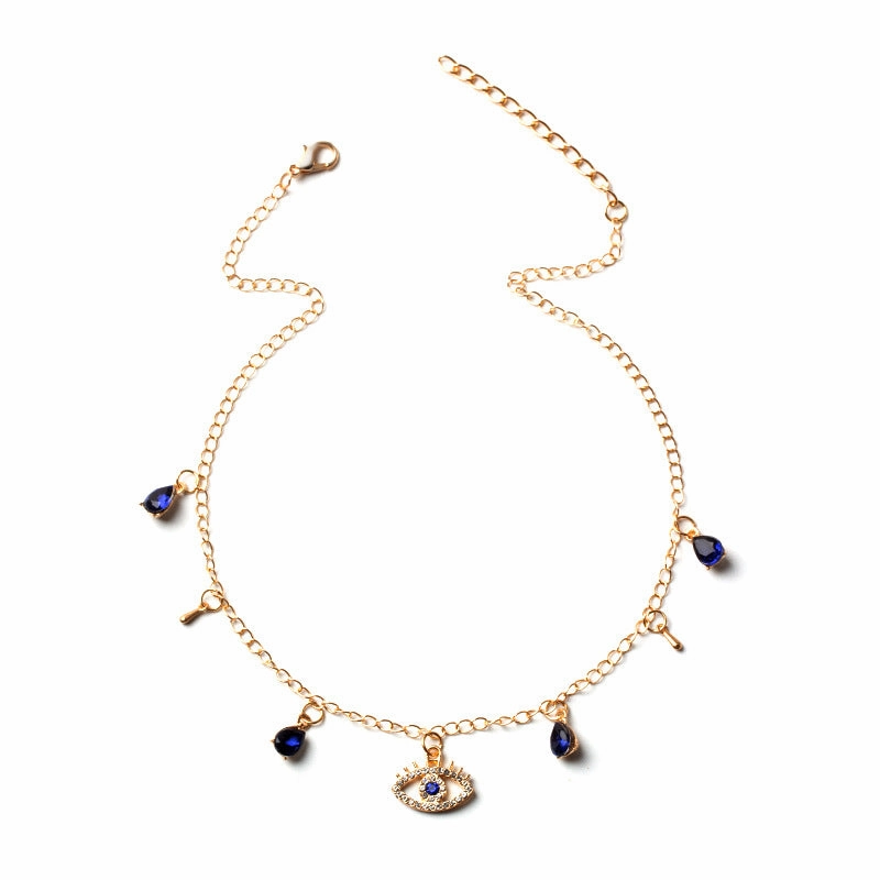 Wholesale Gold Plated Devil Eyes Punk Alloy Necklaces