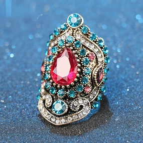 Wholesale Gold Plated Gemstone Alloy Rings
