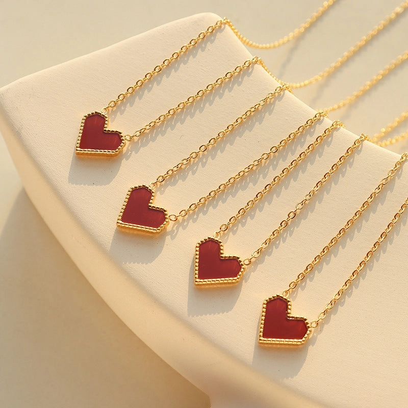 Wholesale Gold Plated Love Titanium Steel Clavicle Chain Necklace