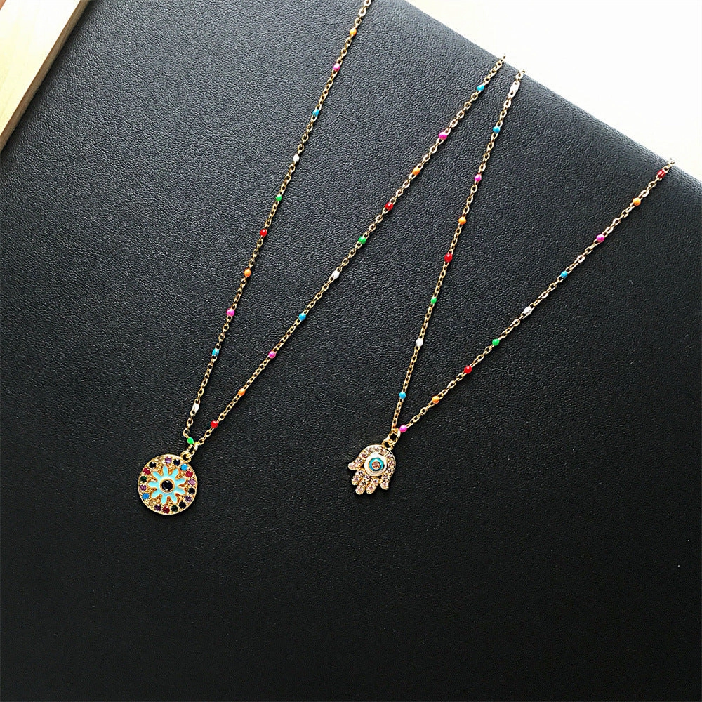 Wholesale Gold Plated Oil Drip Gild Clavicle Necklaces