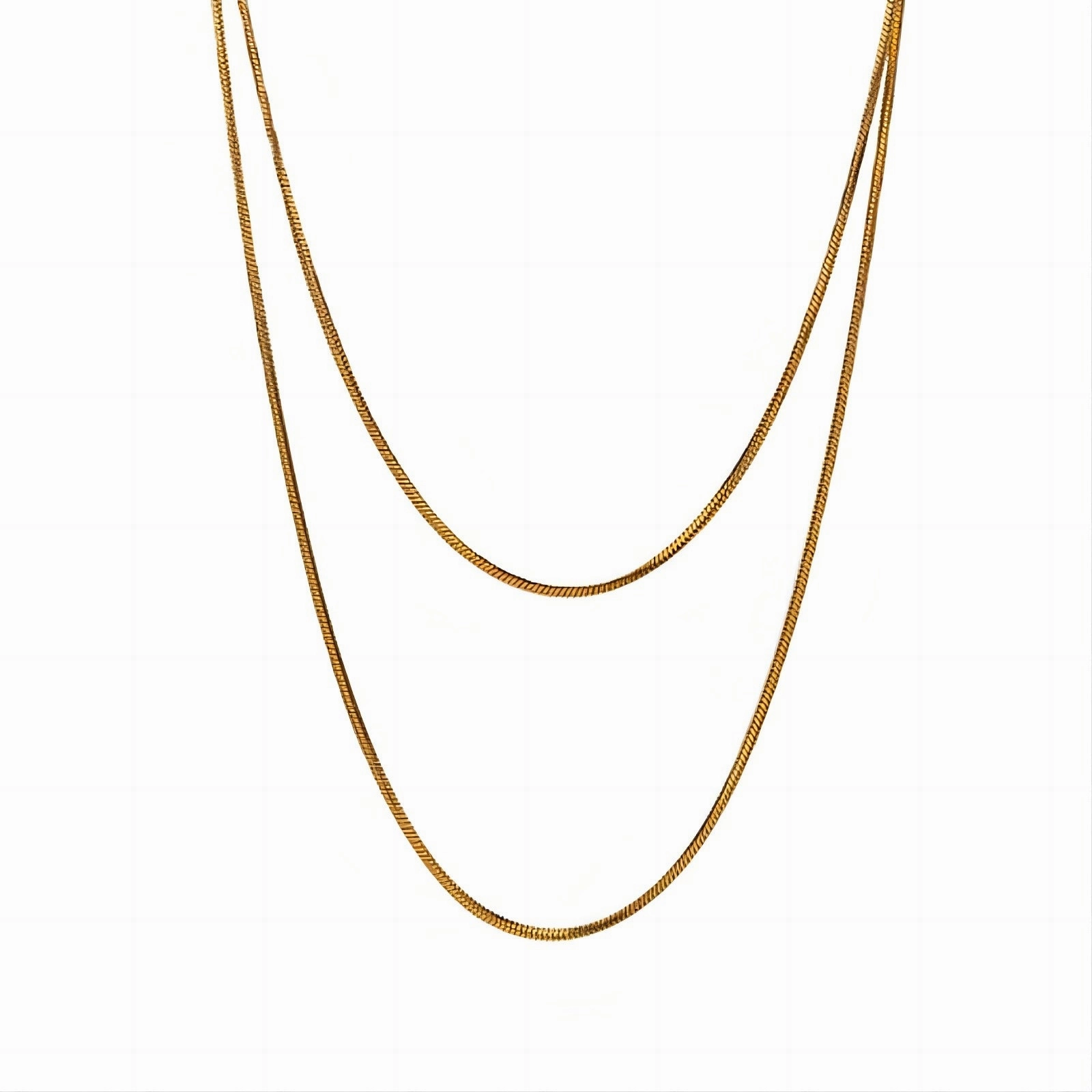 Wholesale Gold-plated square snake bone chain titanium steel necklace