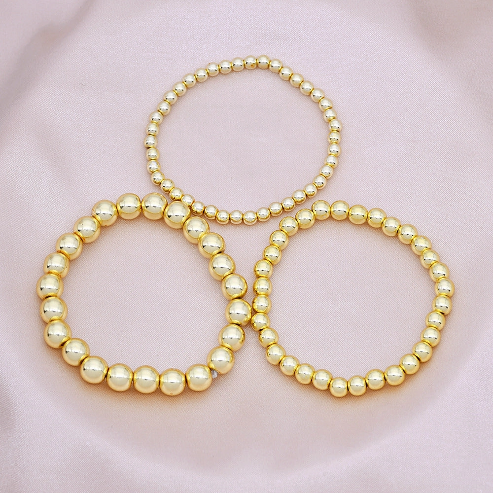 Wholesale Gold Plated Stretch Multilayer Stackable Bead Bracelet