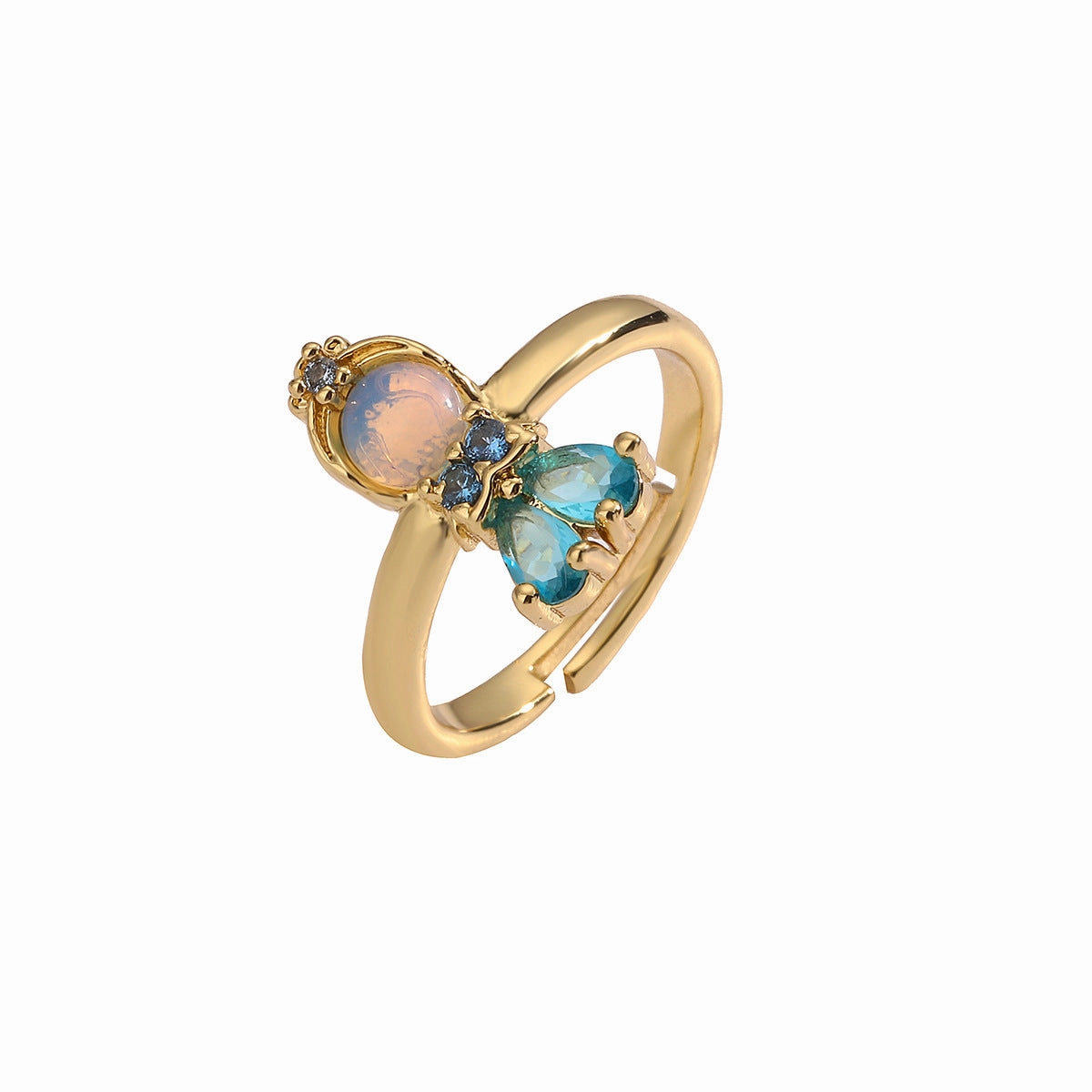 Wholesale Gold Plated Zircon Fairy Princess Ring