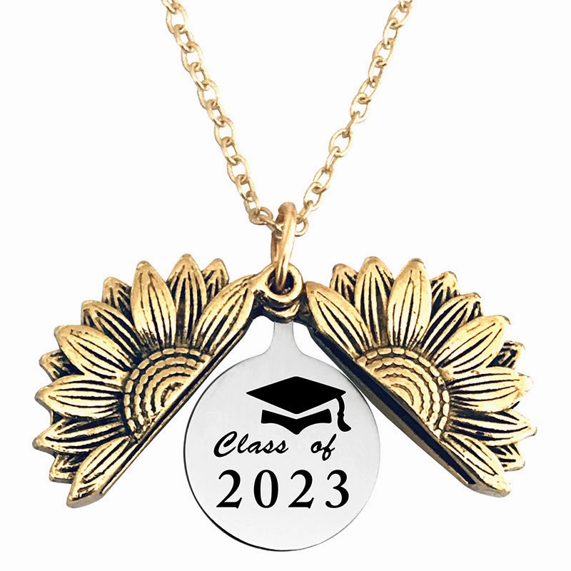 Wholesale Gold Sunflower Titanium Steel Necklaces