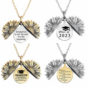 Wholesale Gold Sunflower Titanium Steel Necklaces
