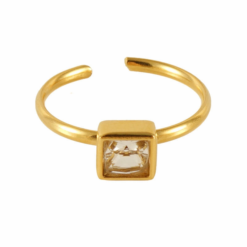 Wholesale Gold Titanium Steel Flower Rings