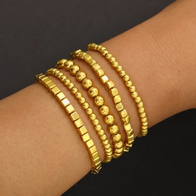 Wholesale Gold vintage round bead bracelet