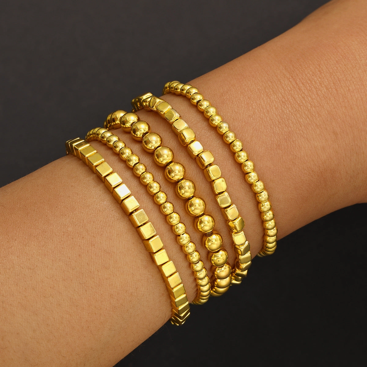 Wholesale Gold vintage round bead bracelet