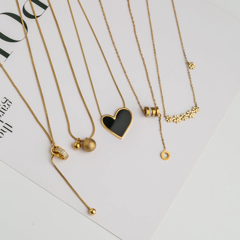 Wholesale Golden Titanium Steel Non-fading Necklace Clavicle Chain