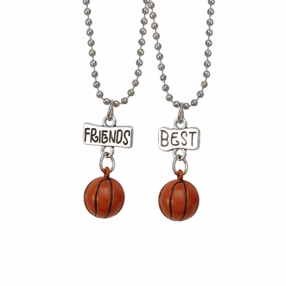 Wholesale Good Friends Basketball Soccer Pendant Alloy Necklaces