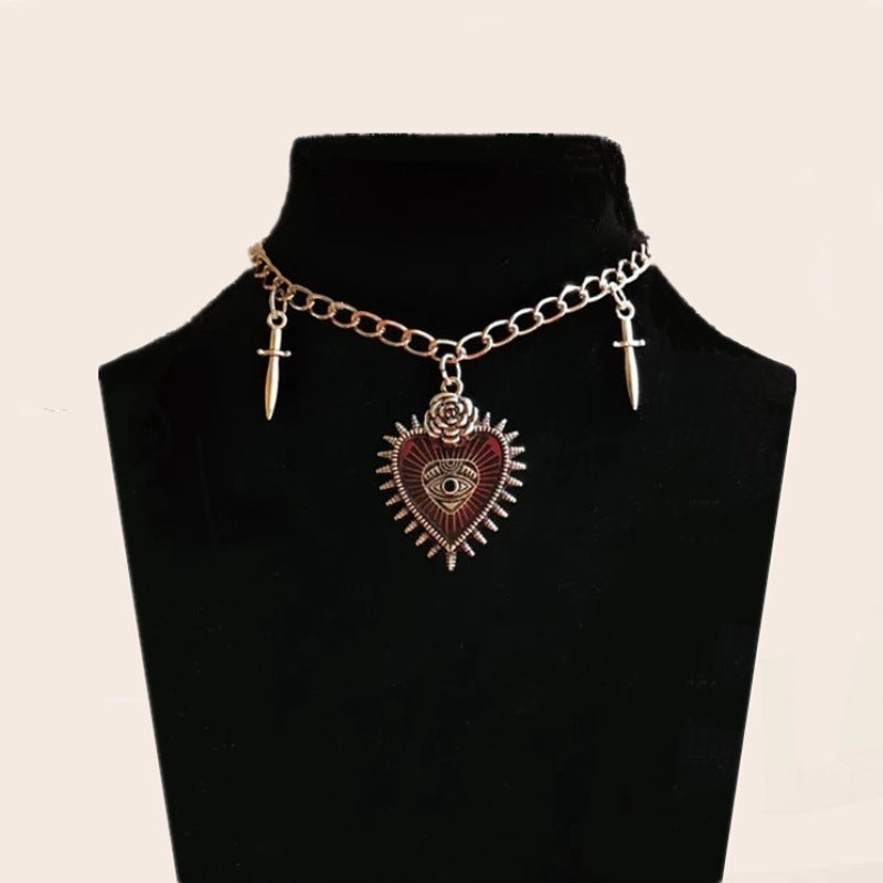 Wholesale Goth Theme Vintage Halloween Hearts Alloy Necklaces