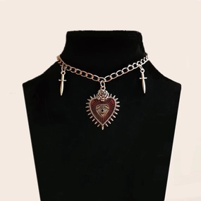 Wholesale Goth Theme Vintage Halloween Hearts Alloy Necklaces
