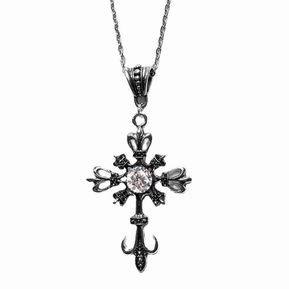 Wholesale Gothic Cross Crystal Pendants Alloy Necklaces