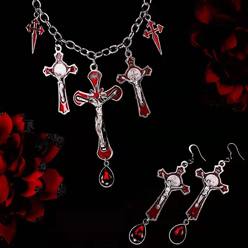 Wholesale Gothic Exaggerated Cross Pendant Necklaces