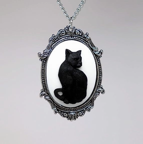 Wholesale Gothic Metal Black Cat Pendant Alloy Necklaces