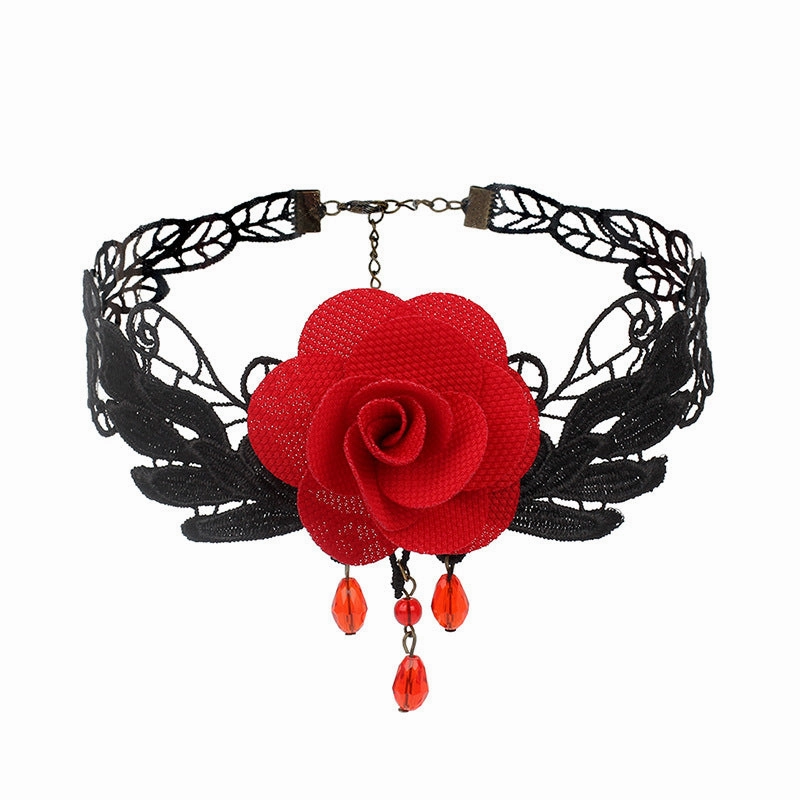 Wholesale Gothic Multilayer Tassel Lace Necklace