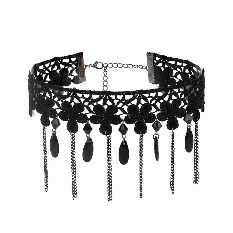 Wholesale Gothic Multilayer Tassel Lace Necklace