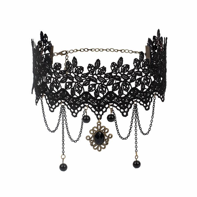 Wholesale Gothic Multilayer Tassel Lace Necklace