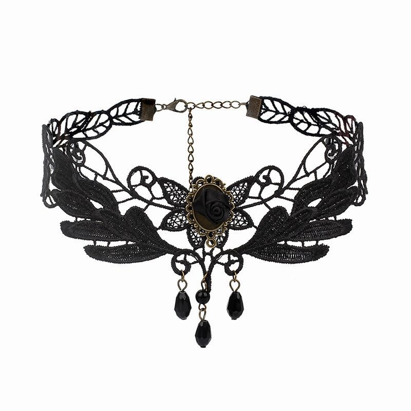 Wholesale Gothic Multilayer Tassel Lace Necklace