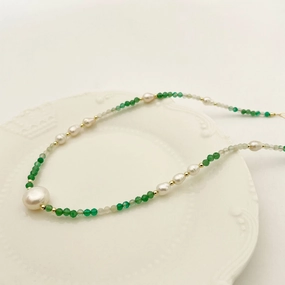 Wholesale Green Crystal Bead Clavicle Necklaces