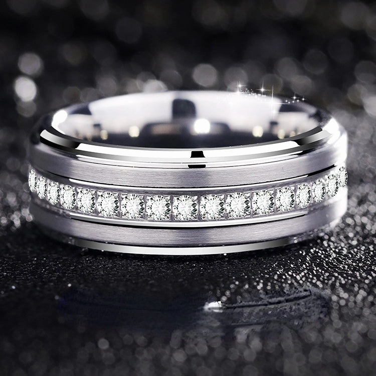 Wholesale Gypsophila Rotatable Tungsten Gold Rings
