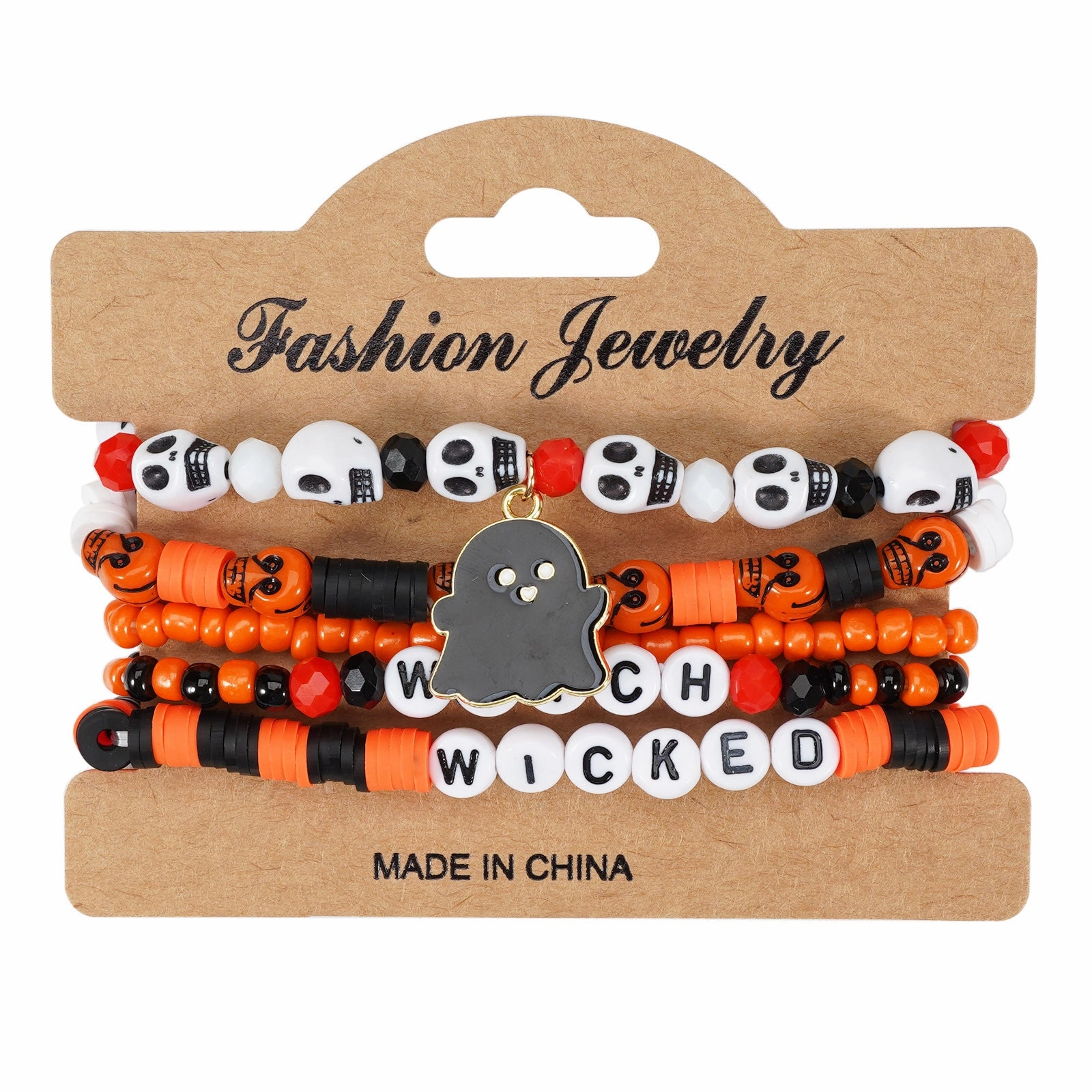 Wholesale Halloween Artificial Crystal Polymer Clay Beads Pumpkin Ghost Bat Hat Pendant Bracelet