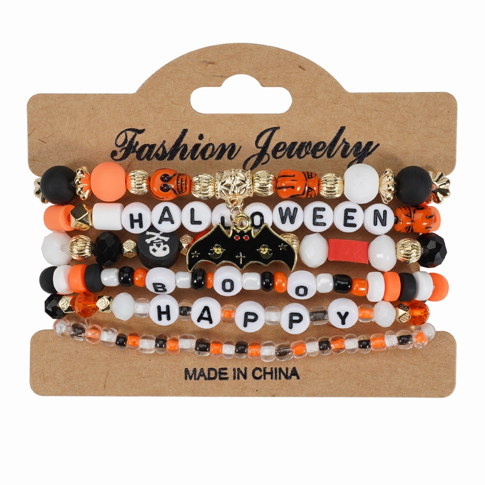 Wholesale Halloween Artificial Crystal Polymer Clay Beads Pumpkin Ghost Bat Hat Pendant Bracelet